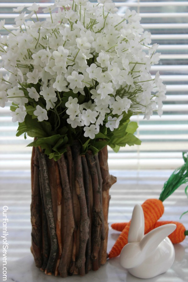 This DIY Twig Vase is SUPER Easy and SUPER Inexpensive- It will make for a perfect accessory for your spring or all year long decor.