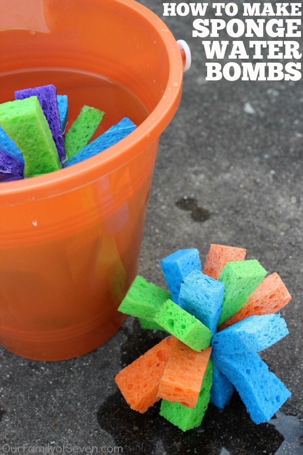DIY Sponge Water Bombs- Super Simple and fun alternative to water balloons.