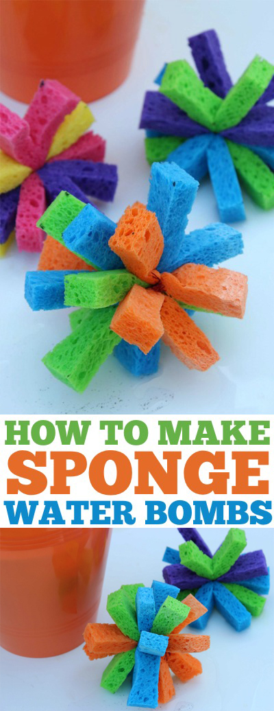 DIY Sponge Water Bombs- Super Simple and fun alternative to water balloons.