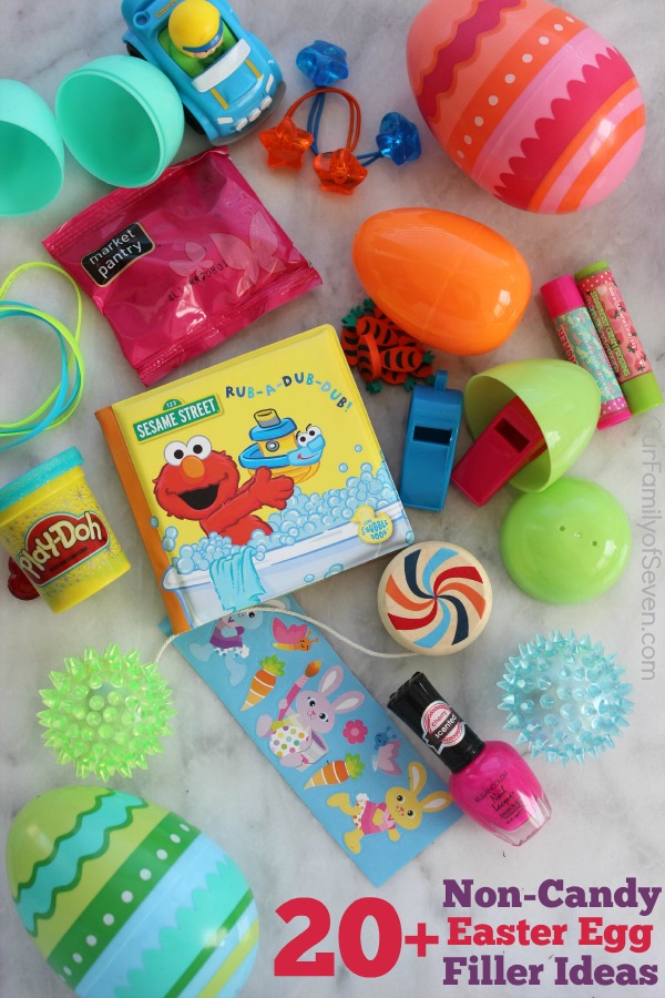 20+ Non-Candy Easter Egg Filler Ideas- Great ideas for babies, kiddos, teens and adults.