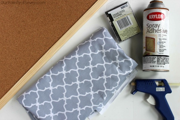 Fabric Covered Bulletin Board- Super Easy and Super Inexpensive home decor project.