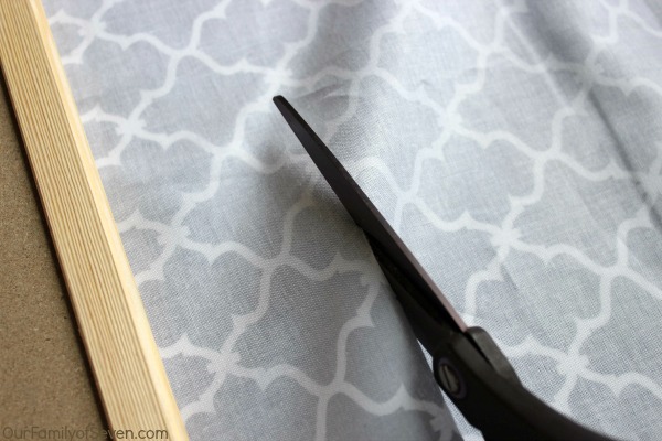 Fabric Covered Bulletin Board- Super Easy and Super Inexpensive home decor project.