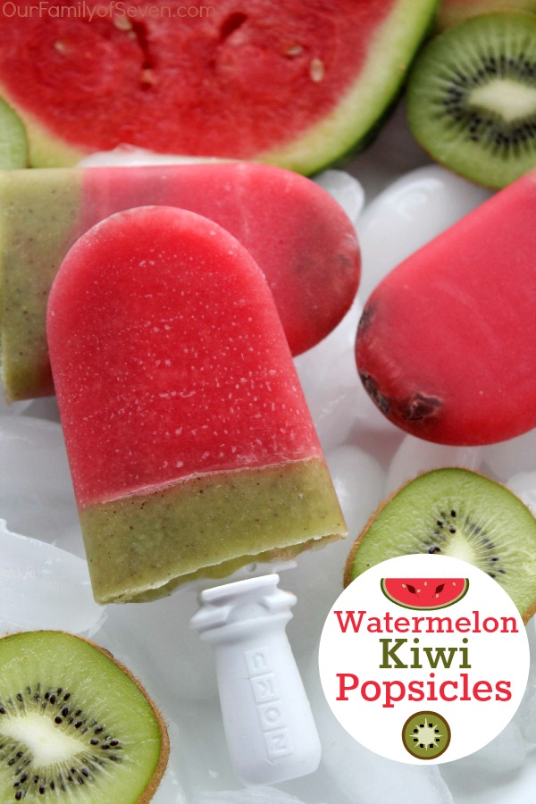Watermelon Kiwi Popsicles- Natural and refreshing summer treat. Tastes incredible and perfect for summer bbq treats.