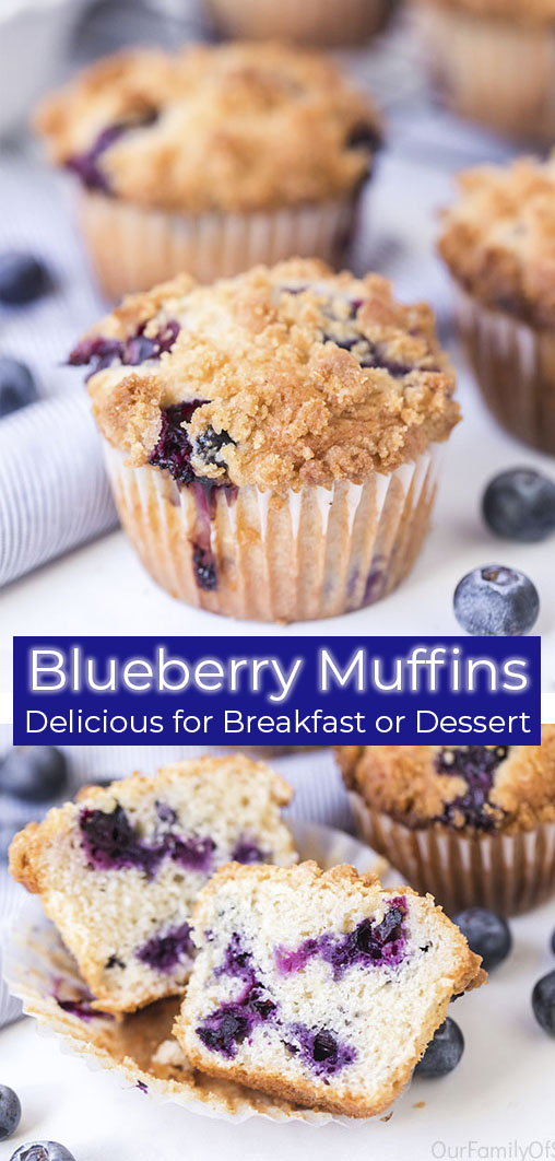 Long pin Blueberry Muffins Delicious for Breakfast or Dessert