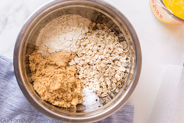 Cookie Bar dry ingredients in a bowl