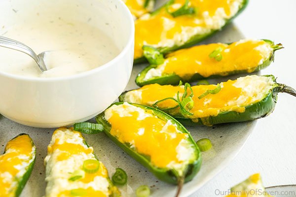 Plate of grilled Jalapeno Poppers