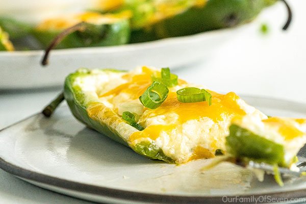 Grilled Jalapeno Peppers on plate
