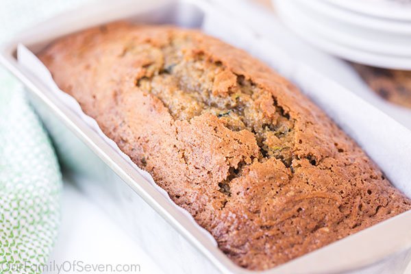 Fresh baked loaf of Zucchini Bread