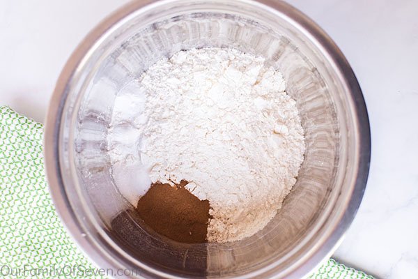 Zucchini Bread dry ingredients in a bowl
